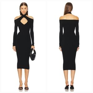 Michael Costello x REVOLVE Lora Midi Dress in Black